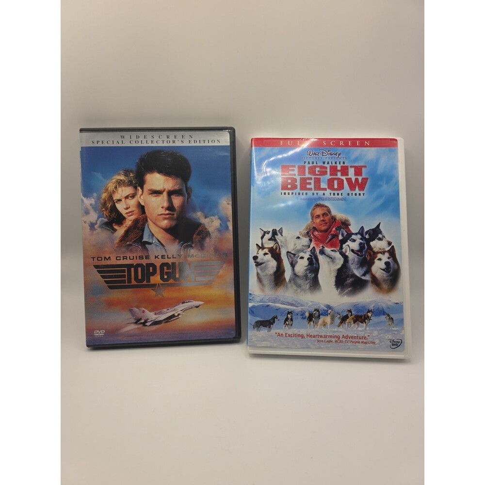 DVD Movies, Eight Below, Top Gun. Tom Cruise, Paul Walker